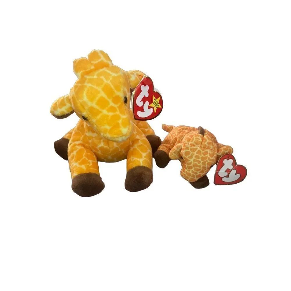 1993 Lot of 2 Twigs The Giraffe Mini Ty Beanie Baby Plush Collectible Vintage Y2